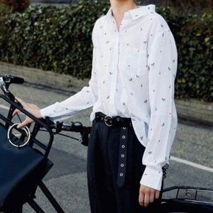 RAILS Taylor Eiffel Tower Print Button-down in Little Paris, Size Small, GUC